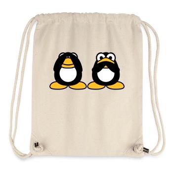 2 Penguins Talking Nothing See Mute Blind Friends - Stanley/Stella Recycled Gym Bag - natural - Front