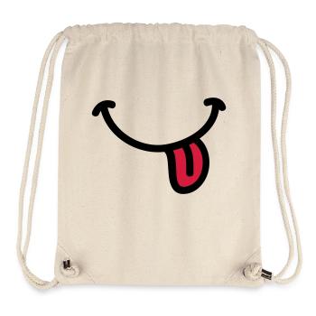 Smiley Grinsen Zunge - Stanley/Stella recycelter Gym Bag - Naturweiß - Vorne