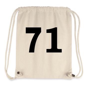 Number - 71 – Seventy One - Stanley/Stella Recycled Gym Bag - natural - Front