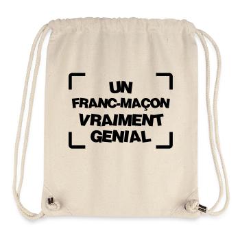Franc-Maçonnerie / Franc Maçonnerie / Franc Maçon - Sac à cordon recyclé Stanley/Stella - blanc naturel - Devant