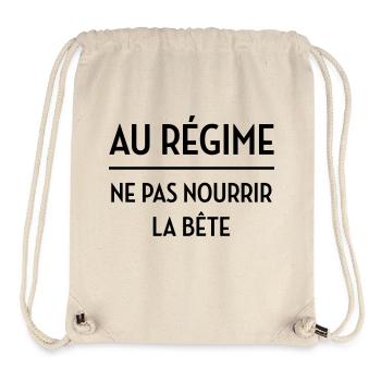 Régime - Diète - Gros - Grosse - Humour - Marrant - Sac à cordon recyclé Stanley/Stella - blanc naturel - Devant