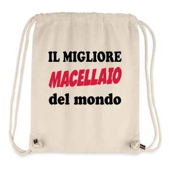 Il migliore macellaio del mondo - Sac à cordon recyclé Stanley/Stella - blanc naturel - Devant