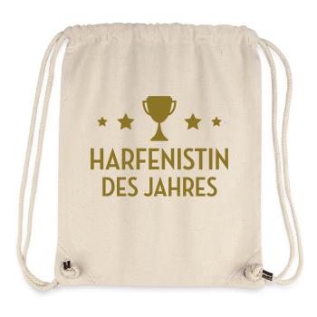 Harfenist - Harfenistin - Harfe - Musik - Harp - Stanley/Stella recycelter Gym Bag - Naturweiß - Vorne