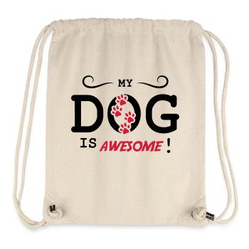 Mon chien est génial - Sac à cordon recyclé Stanley/Stella - blanc naturel - Devant