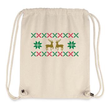 Norway Pattern Deer Christmas - Stanley/Stella Recycled Gym Bag - natural - Front
