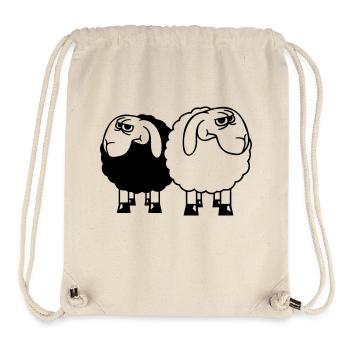 2 Sheep Look Skeptical Offended Friends Team - Stanley/Stella Recycled Gym Bag - natural - Front