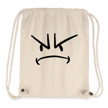 Evil angry face - Stanley/Stella Recycled Gym Bag - natural - Front
