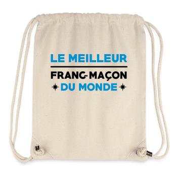 Franc-Maçonnerie / Franc Maçonnerie / Franc Maçon - Sac à cordon recyclé Stanley/Stella - blanc naturel - Devant