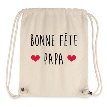 Papa Fête des Pères Naissance Bébé Anniversaire - Sac à cordon recyclé Stanley/Stella - blanc naturel - Devant