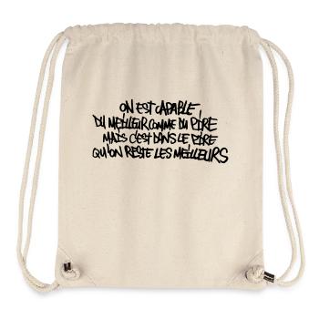 Pire comme du meilleur - Sac à cordon recyclé Stanley/Stella - blanc naturel - Devant
