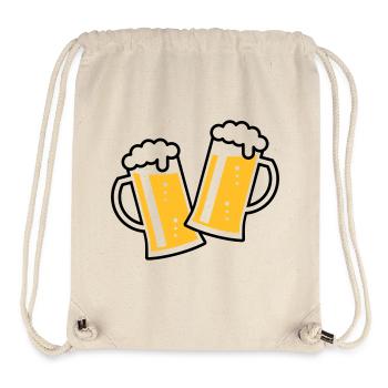 2 chopes à bière Toast (bière / chope à bière / 2C) - Sac à cordon recyclé Stanley/Stella - blanc naturel - Devant