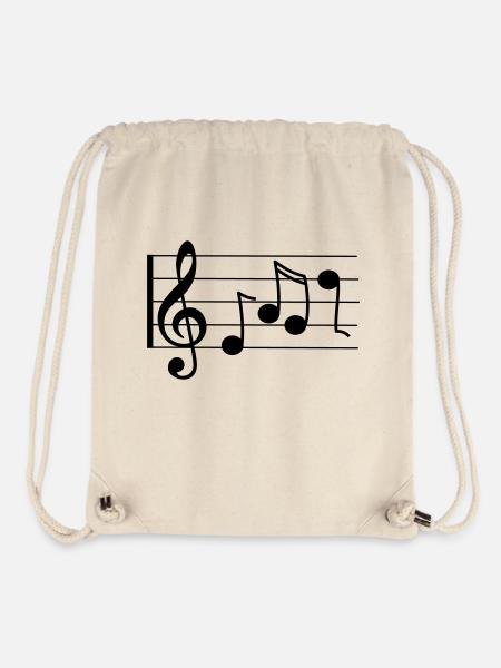 Violinschlüssel mit Noten - Stanley/Stella recycelter Gym Bag - Naturweiß