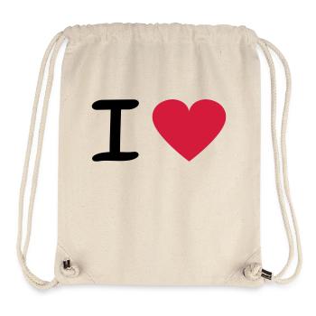 I Love - Stanley/Stella Recycled Gym Bag - natural - Front