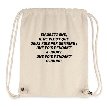 Bretagne / Breton / Bretonne / Breizh / Bzh - Sac à cordon recyclé Stanley/Stella - blanc naturel - Devant