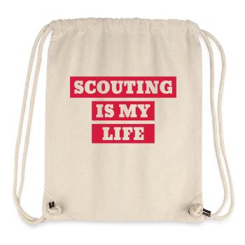 scout / scouting / scoutisme / guide - Sac à cordon recyclé Stanley/Stella - blanc naturel - Devant