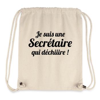 secrétaire / secrétariat / assistante / patron - Sac à cordon recyclé Stanley/Stella - blanc naturel - Devant