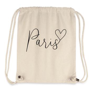 Paris Coeur Inscription - Sac à cordon recyclé Stanley/Stella - blanc naturel - Devant