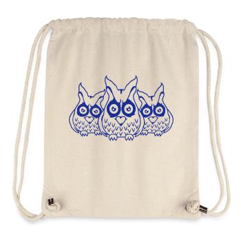 3 Eulen Freunde gucken gruselig große Horror Augen - Stanley/Stella recycelter Gym Bag - Naturweiß - Vorne