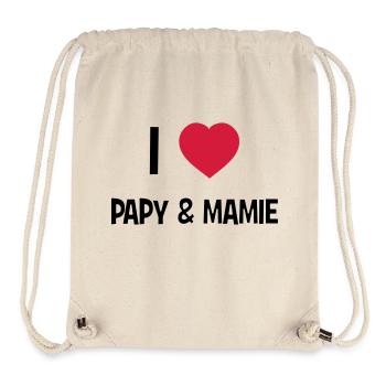 I Love Papy & Mamie - Stanley/Stella Recycled Gym Bag - natural - Front