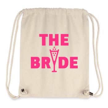 La mariée Sekt (Mariée / Enterrement de vie de garçon / Enterrement de vie de garçon / Rose) - Sac à cordon recyclé Stanley/Stella - blanc naturel - Devant