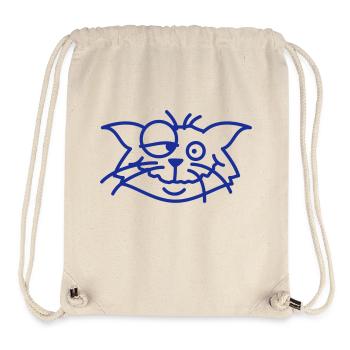 Chat confus plisse les yeux Drôle Folle Grimace - Sac à cordon recyclé Stanley/Stella - blanc naturel - Devant