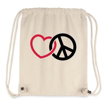 love peace - Stanley/Stella Recycled Gym Bag - natural - Front