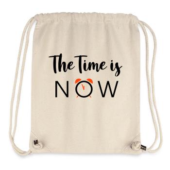 The Time is NOW - 2 Farben - Stanley/Stella recycelter Gym Bag - Naturweiß - Vorne