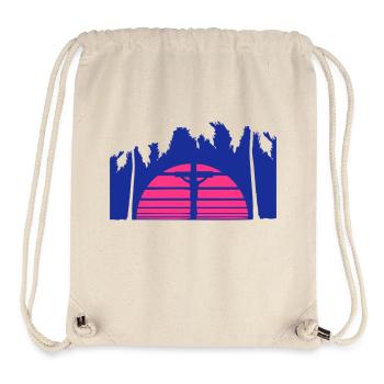 Jésus-Christ Croix Soleil Fils de Dieu Palmiers Cool - Sac à cordon recyclé Stanley/Stella - blanc naturel - Devant