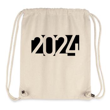 2024 Jahreszahl Datum Zahl Anno Kalenderjahr - Stanley/Stella recycelter Gym Bag - Naturweiß - Vorne