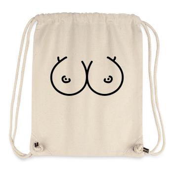 Brüste - Busen - Titten - Line - Stanley/Stella recycelter Gym Bag - Naturweiß - Vorne