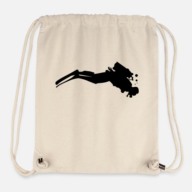 Diver with bubbles underwater - Stanley/Stella Recycled Gym Bag - natural