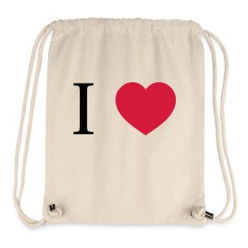 I Love - Sac à cordon recyclé Stanley/Stella - blanc naturel - Devant