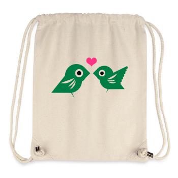 Lovebirds - Stanley/Stella Recycled Gym Bag - natural - Front