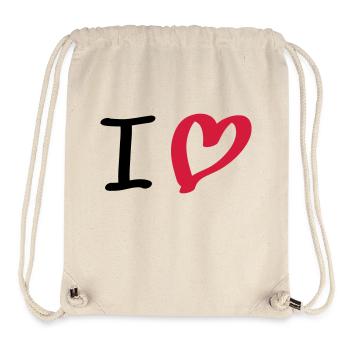 i love - Stanley/Stella recycelter Gym Bag - Naturweiß - Vorne