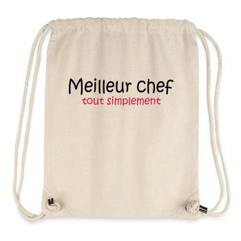 Meilleur chef tout simplement - Sac à cordon recyclé Stanley/Stella - blanc naturel - Devant