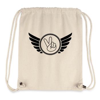 wappen_peace_01 - Stanley/Stella recycelter Gym Bag - Naturweiß - Vorne