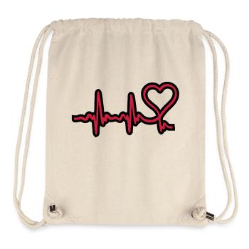 herz frequenz - Stanley/Stella recycelter Gym Bag - Naturweiß - Vorne