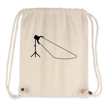 Projecteur sur support avec cône de lumière monochrome - Sac à cordon recyclé Stanley/Stella - blanc naturel - Devant