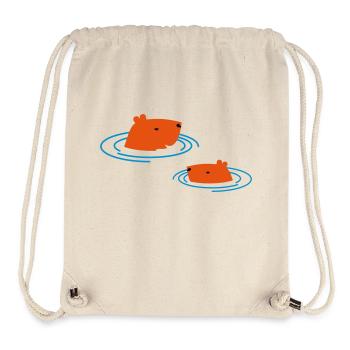Capybara taking a bath - Stanley/Stella Recycled Gym Bag - natural - Front