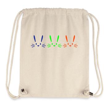 3 lapins équipe trois amis colorés équipe de fête cool - Sac à cordon recyclé Stanley/Stella - blanc naturel - Devant
