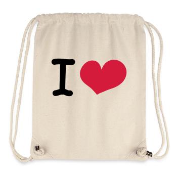 i love - Sac à cordon recyclé Stanley/Stella - blanc naturel - Devant