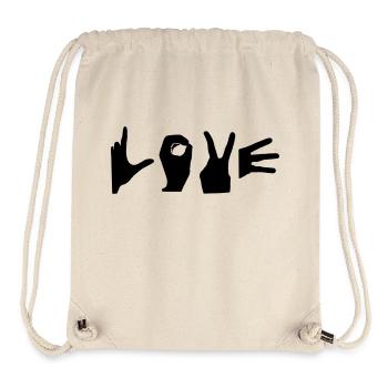 love finger symbol - Stanley/Stella recycelter Gym Bag - Naturweiß - Vorne