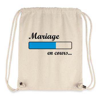 Mariage en cours ... - Sac à cordon recyclé Stanley/Stella - blanc naturel - Devant