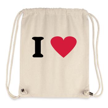 I Love - Stanley/Stella Recycled Gym Bag - natural - Front