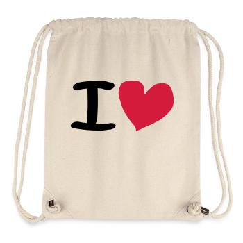 I Love - Stanley/Stella Recycled Gym Bag - natural - Front