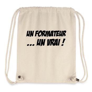 Formateur / Formatrice / Formation / Education - Sac à cordon recyclé Stanley/Stella - blanc naturel - Devant