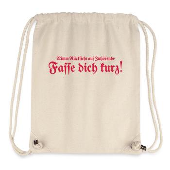 Fasse dich kurz - Stanley/Stella recycelter Gym Bag - Naturweiß - Vorne