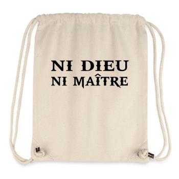 ni dieu ni maitre citation phrase humour anar - Sac à cordon recyclé Stanley/Stella - blanc naturel - Devant