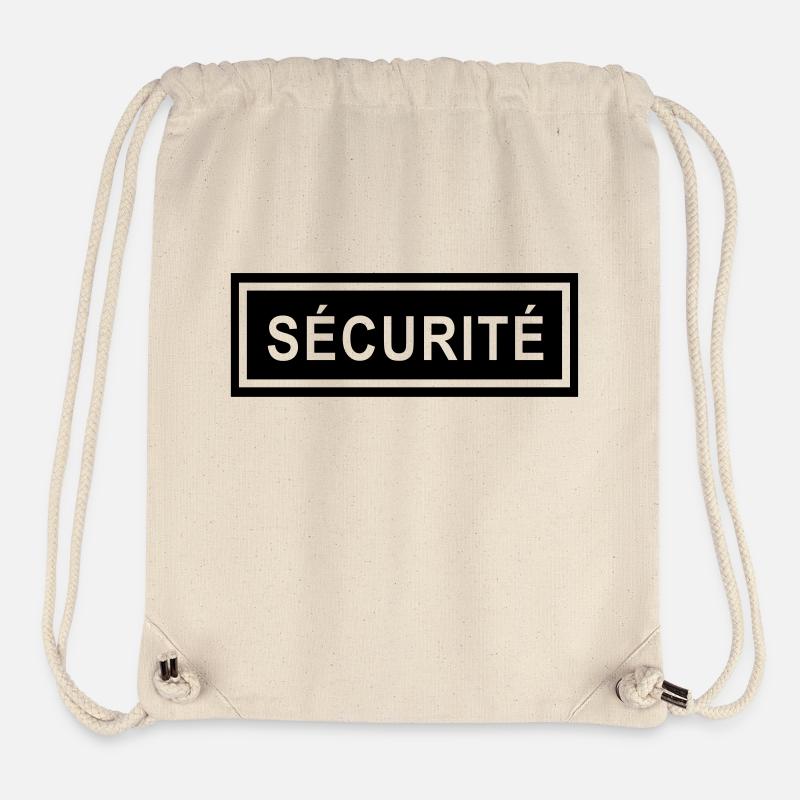 Ecusson Sécurité horiz - Sac à cordon recyclé Stanley/Stella - blanc naturel