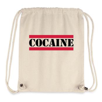 inscription cocaine avec des lignes rouges - Sac à cordon recyclé Stanley/Stella - blanc naturel - Devant